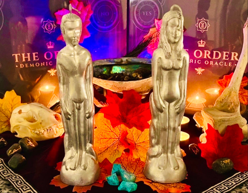 Silver Female Figure Intention Candle